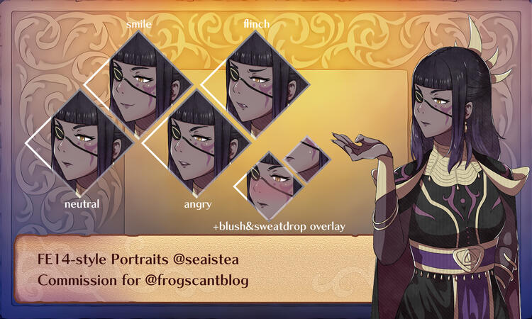 FE14-style OC portrait commission for @frogscantblog by @seaistea